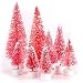 Darice Bottle Brush Christmas Sisal Trees Variety Pack - Pink with Snow 8pc Set