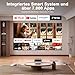Smart Beamer 4K【Offiziell Lizenzierter APP & Dolby Audio】 1000ANSI Auto Fokus/6D Trapezkorrektur Beamer Full HD 1080P, VOPLLS WiFi6 Bluetooth Unterstützt 4K Video Projektor Heimkino/Outdoor für Handy