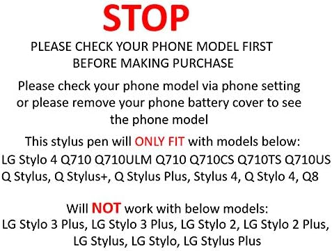 WirelessFinest LCD Display Touch Screen Stylus Pen Replacement for LG Stylo 4 Q710ULM Q710CS Q710TS Q710US Q Stylus, Q Stylus+ Plus, Stylus 4, Q8 ( Black )
