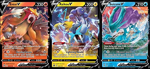 Suicune V - Entei V - Raikou V - Pokemon Legendary Card Lot - Evolving Skies - Brilliant Stars 031/203-022/172-048/172