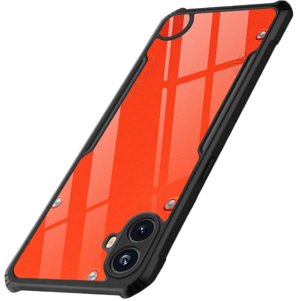 TheGiftKart ShockProof Crystal Clear Back Cover Case for Nothing CMF Phone 1 5G | 360 Degree Protection | Protective Design | Transparent Back Cover for Nothing CMF Phone 1 5G (PC & TPU, Black Bumper)