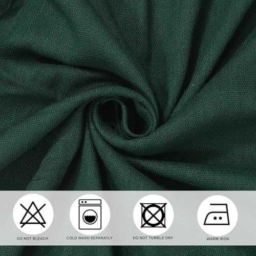 Image of THE LINEN COMPANY Cotton Curtains Sheer Net Curtains with Pom Pom Lace Rod Pocket Window Curtains Light Filtering Curtains for Window Curtains Living Room Sea Green 8 Ft Pack of 2
