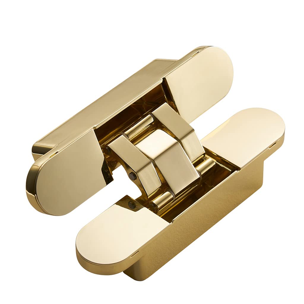 Invisible Door Hinges 3D Adjustable Bearing Shiny Gold Black Bright Chrome Zinc Alloy Butt Hinge(D)