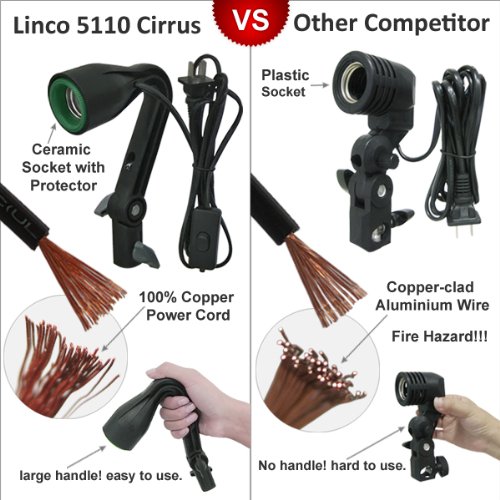 Linco Lincostore Photography/Video Portrait Umbrella Continuous Triple Lighting Kit With Three Day Light Cfl Bulbs, Three Stands, Two Umbrellas, And One Carrying Case For Product, Portrait, And Video Shoots #TOP2