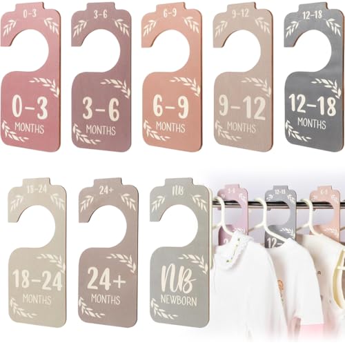 DIFLAX 8 Piezas Separador de madera para armario de bebé,organizador de armario de ropa de bebé,organizador divisor de tallas de ropa, separador de armario de bebé pequeño(disponible de1 a 24 meses) DIFLAX 8 Piezas Separador de madera para armario de bebé,organizador de armario de ropa de bebé,organizador divisor de tallas de ropa, separador de armario de bebé pequeño(disponible de1 a 24 meses)