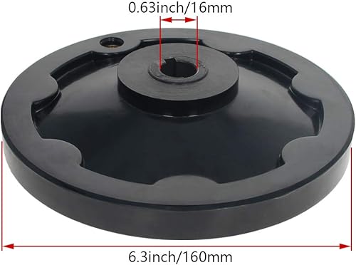 Miniatura 2 de Heyiarbeit Manivela de alta calidad para volante, 6.299 in6.30 pulgadas de diámetro de orificio para la mayoría de la máquina, torno de madera,