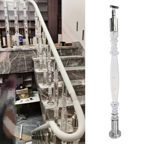 Poteaux de rampe d'escalier en acrylique cristal avec support réglable intérieur