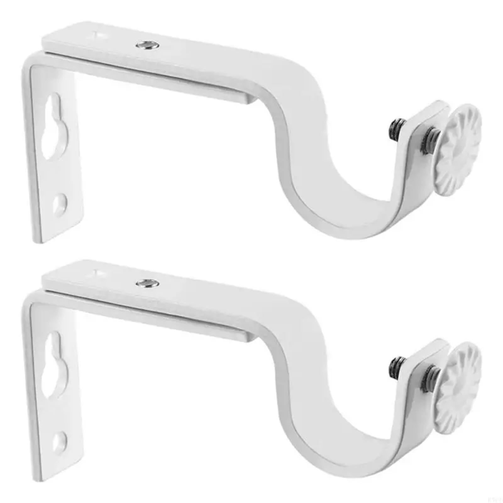 RUWLFE 4 Pcs Curtain Rod Brackets Window Support Hanger Adjustable Holder Drapery Holders Hardware for Poles, Wall Rod
