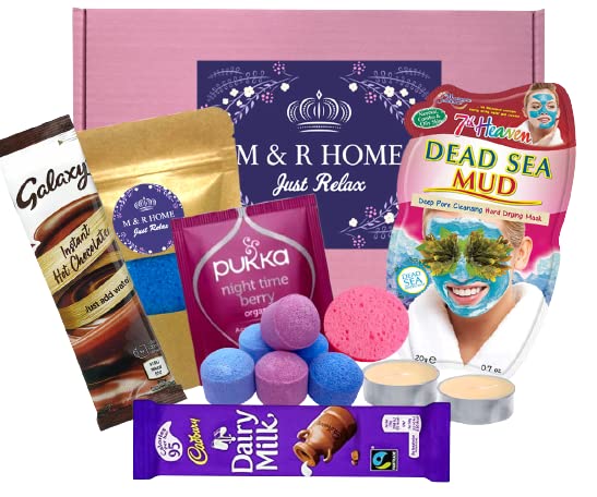 Pamper Gifts for Women | Relaxation Bath Gifts | Pamper hamper for women | Spa gift for teenagers | Made in the UK | Hug in a Box | Care Package | Happy Birthday gift for her | Pick Me Up Gift