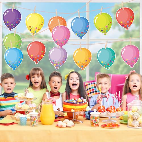 Image of 48Pcs Balloons Paper Cutouts for Bulletin Board Decorations, Colorful Balloons Cut Outs for Birthday Baby Shower Party Decor