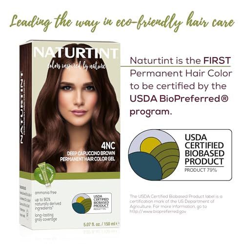 Image of Naturtint 4NC Deep Cappuccino Permanent Hair Color (Pack of 1), Ammonia Free, Vegan, Cruelty Free, up to 100% Gray Coverage, Long Lasting Results (Packaging may vary)