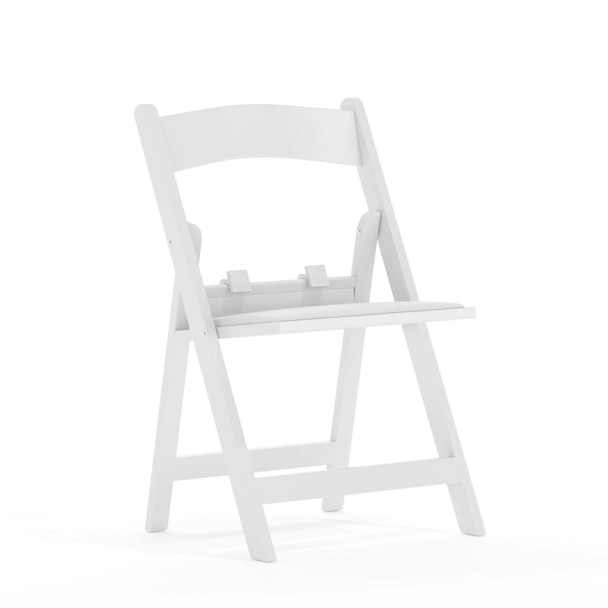 Flash Furniture HERCULES Kids White Resin Folding Chair with White Vinyl Padded Seat