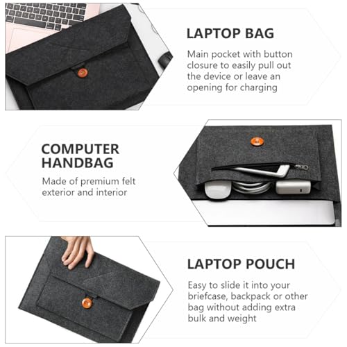 Bolsa protectora de fieltro negra para portátil de 15 pulgadas 7