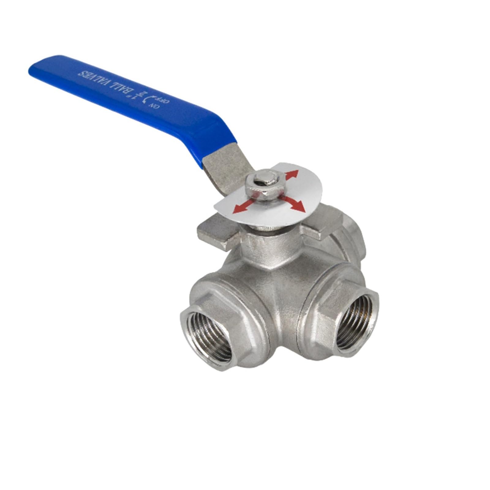 Robinet à tournant sphérique de haute précision en acier inoxydable SS304 type L Port 3 voies