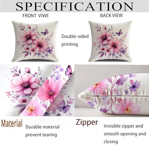Housse coussin 70x70cm velours rose de qualité supérieure avec zip invisible