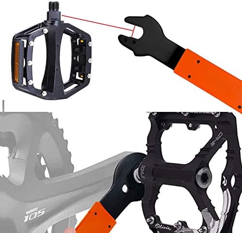 QKURT Bike Pedal Wrench, Double Sided Bicycle Spanner 15, 16, 17 mm Repair Removal Tool for Biking Cycling Mountain Bike MTB BMX