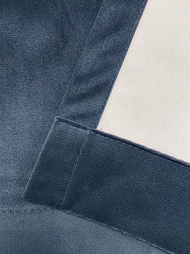 Enhanced Living Oxford Premium Velvet Navy Blackout Curtains for Curtains for Bedroom - Supersoft Tape Top Curtains - 90x90 inch (229x229 cm) - 2 x Curtain Panels - Image 3