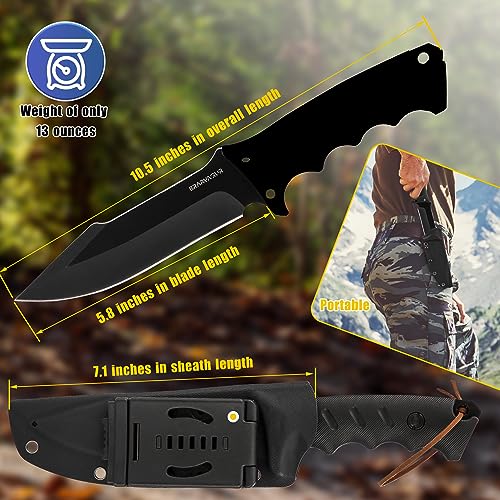 Fixed-Blade-Knife-Full-Tang-with-Kydex-Sheath-Heavy-Duty-Outdoor-Tactical-Hunting-Bushcraft-Knives-for-Camping-Adjustable-Belt-Clip-Heavygrip-4F