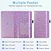 ACdream Checkbook Cover, Leather RFID Blocking Check Book Wallet, Protective Premium Business and Personal Duplicate Checks Holder, with Credit Card Slot for Women Men, Glitter Purple