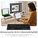 SATECHI Slim EX1 Kabellose Tastatur, Kompakte Bluetooth-Tastatur für Mac, Windows & Android, 4-in-1 Multi-Device (Bluetooth + 2,4 GHz), USB-C, Space Schwarz, QWERTY (Englisch)