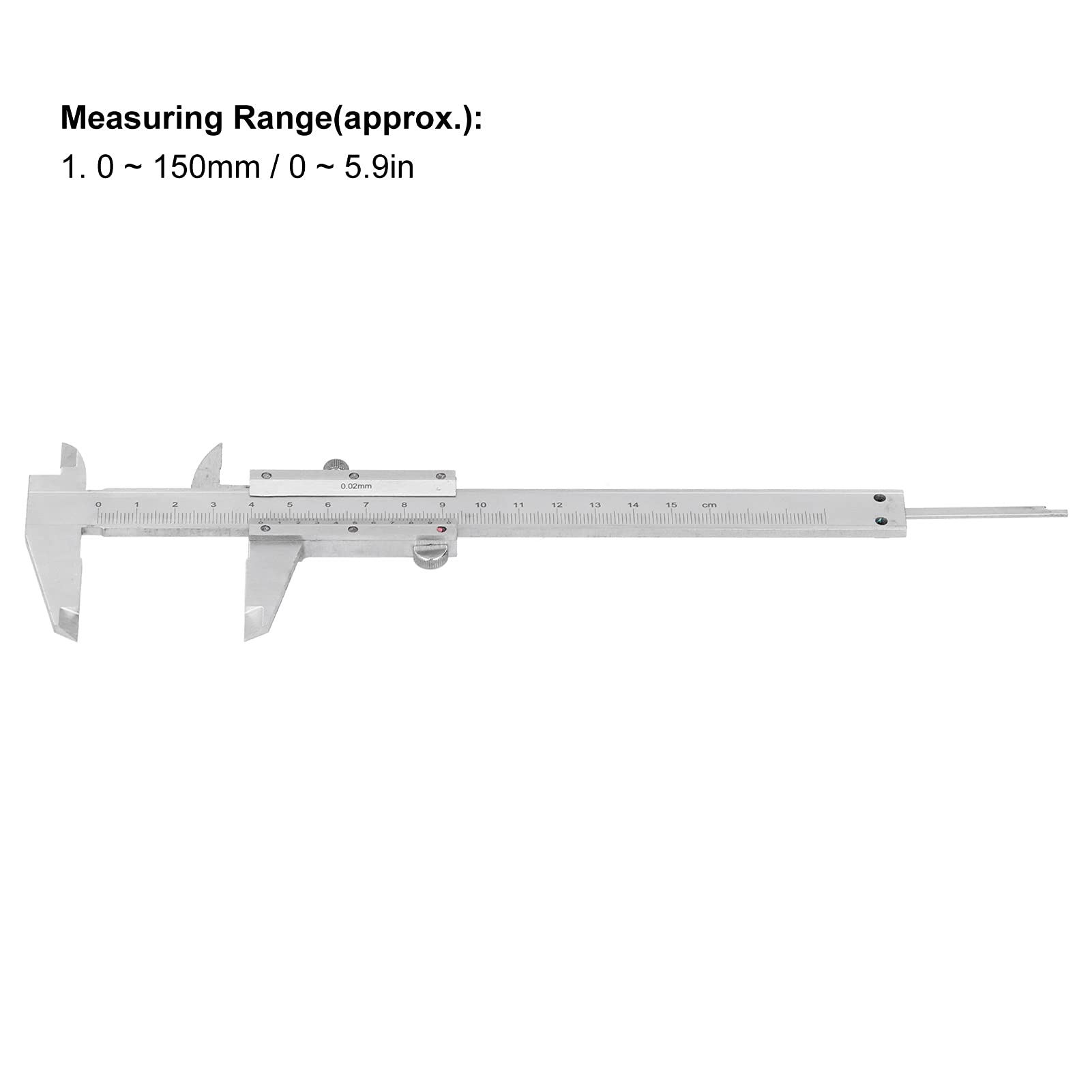 ANKROYU Dial Caliper, High Carbon Steel Measurement Gauge Ruler Tool, High Hardness Vernier Caliper Ruler, Vernier Micrometer for Workpieces Width (0-150mm)