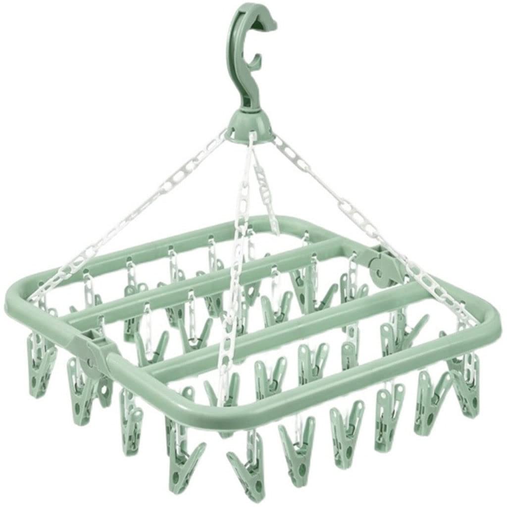 MOBYGKFY Square Sock Dryer for Underwear Lingerie Baby Clothes and Small Laundry Rotatable Drying Rack with 32 Peg(Vert)