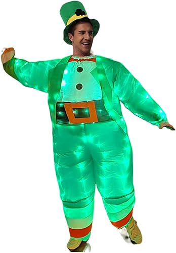 Letsglow Adult Inflatable Ride-on Rooster Costume, Blow Up Dinosaur St Patricks Day Suit Funny Glow Costumes