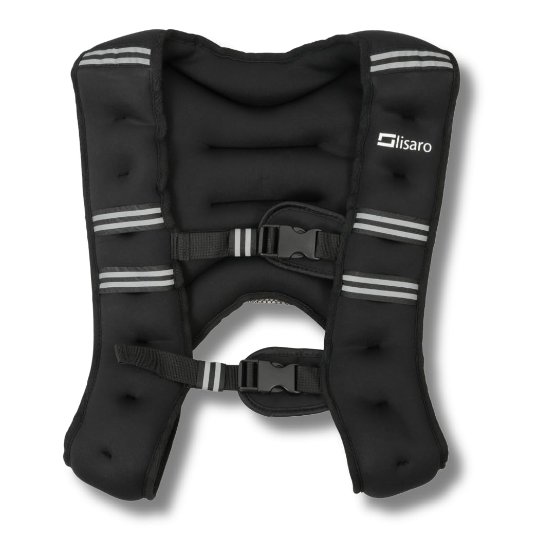 Lisaro Chaleco lastrado de 10 kg, ideal para entrenamiento de carrera | Chaleco lastrado de estilo XStyle | Chaleco de entrenamiento para fitness, entrenamiento de fuerza, correr, entrenamiento
