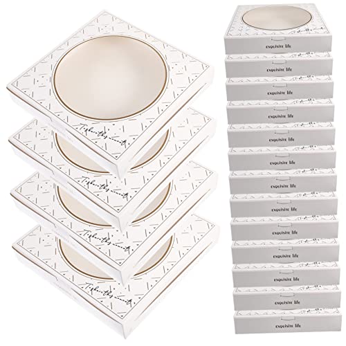 HOLIDYOYO 20Pcs Pizza Boxes with Clear Window Sturdy Pizza Wrapping Cases for Parties Takeout and Food Storage for Pizzerias and Home Use