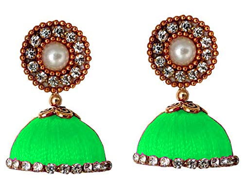 Silk Jhumki Earring Col