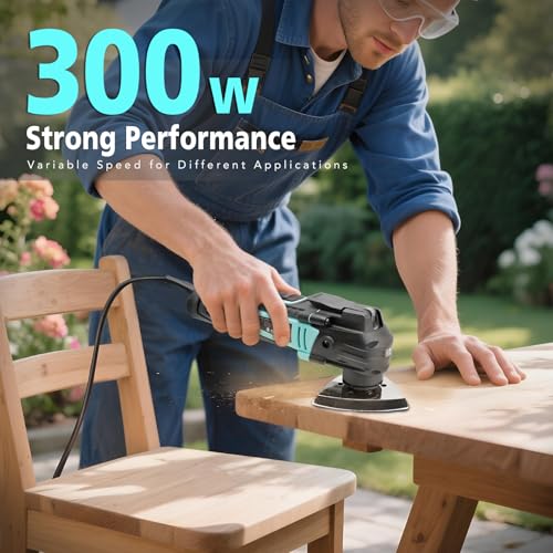 BLUEMARS 300W Oscillating Multifunction-Tool, 6 Variable Speeds & 3.2° Oscillation Angle, Tool-Free Blade Change, 17pc Accessories Kit for Sanding, Cutting, Scraping, Grinding 2 BLUEMARS 300W Oscillating Multifunction-Tool, 6 Variable Speeds & 3.2° Oscillation Angle, Tool-Free Blade Change, 17pc Accessories Kit for Sanding, Cutting, Scraping, Grinding - Image 2