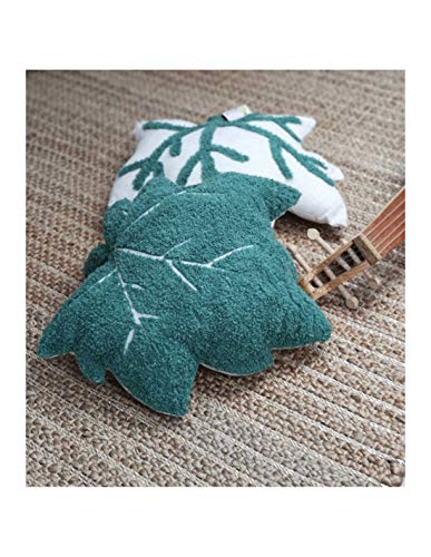 Coussins Little Fall coton forme de feuilles vert blanc NATTIOT lit - 4