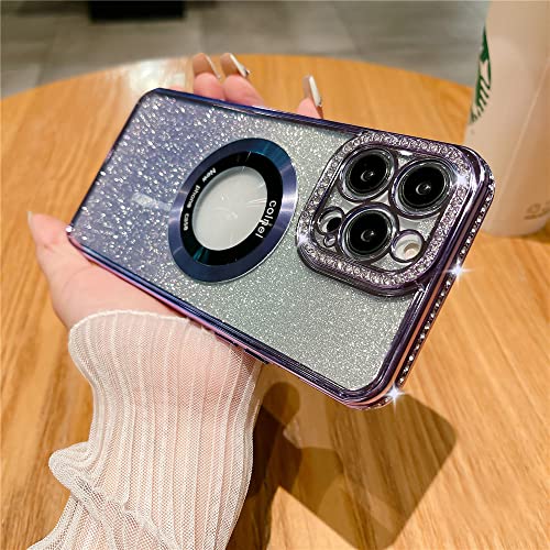 Coque luxe strass diamant pour iPhone 12 Pro Max violette