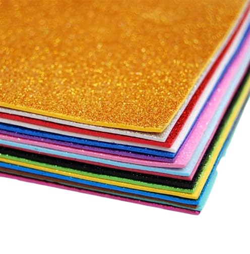 Crazy SutraCrazy Sutra Glitter EVA Foam A4 Size Glitter Sheets for Arts and Crafts, Scrapbooking Paper Pack of 25 Multi Color Sheets