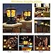 Solar Post Flame Light, Outdoor Deck Fence Post Cap Top LED Light wih Flickering Flame, Waterproof, 4x4 5x5 6x6, Outdoor Garden Firefly String Lights, 30 Leds, (Pack of 2)