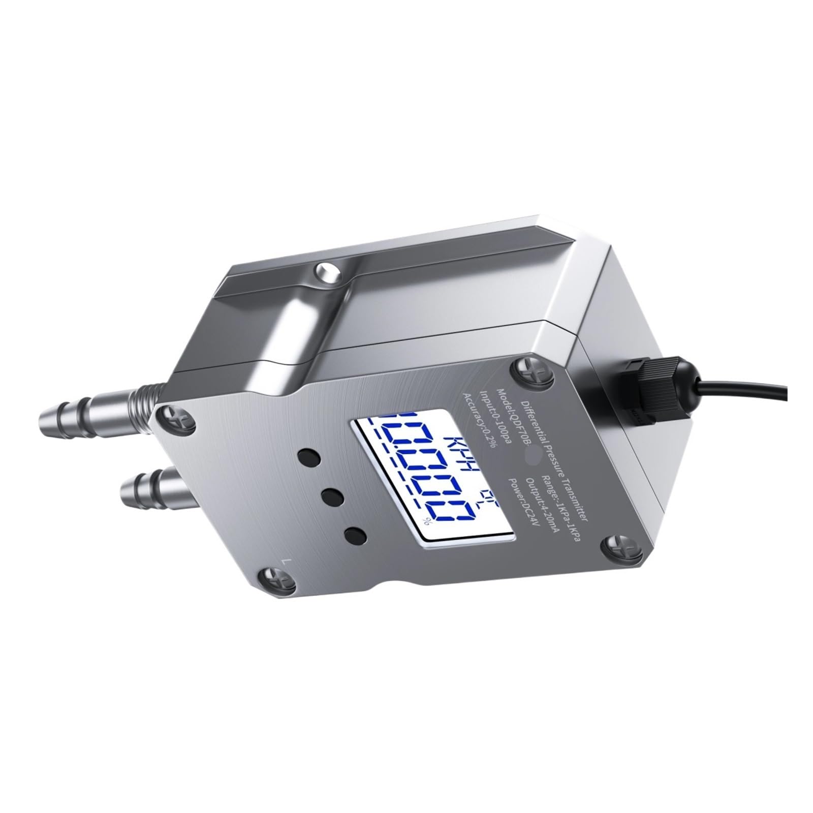 Transmisor de presión diferencial Medidor de presión diferencial 0-100 pa 0-200 pa 0-500 pa 0-1 kpa 0-5 kpa a 4-20 mA 0-10 V 0-5 V Transmisor de presión diferencial RS485(Output RS485,0-500pa)