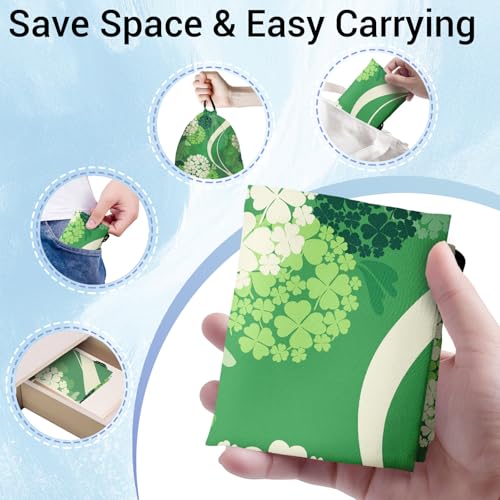 Image of Green Leaf Floral Grip Bag for Gymnast Adjustable Outdoor Sports Gymnastics Drawstring Bag