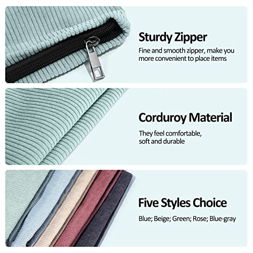 Small Makeup Bag for Purse MAANGE Travel Cosmetic Bag Makeup Pouch Corduroy Portable Versatile Make up Bag Zipper Pouch for Women (Green) - Image 4