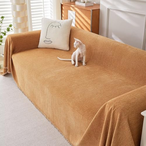 マルチカバー ソファー 長方形 大判 北欧風 ソファーカバー 1人掛け 肘付き ソファーカバー かけるだけ フリンジ付き 犬猫対策 ブランケット 保護カバー ベッドカバー 椅子 カバー 柔らかい 毛布 爪とぎ防止 両面使える 水洗い 四季通用 Nnamii