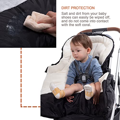 Image of Go 3 Season Stroller Footmuff for Toddler, Stroller Blanket to Protect Your Baby in Outdoor, Warm Soft Bunting Bag for Most Stroller, Winter Waterproof Stroller Sleeping Bag