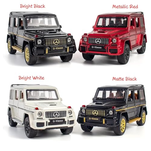 Image of 1:32 Scale Mercedes AMG G63 Toy Car | Metal Pullback Diecast Car for Kids with Openable Doors, Sound, Light Effects Toy for Car Enthusiasts (Color As Per Available), Black