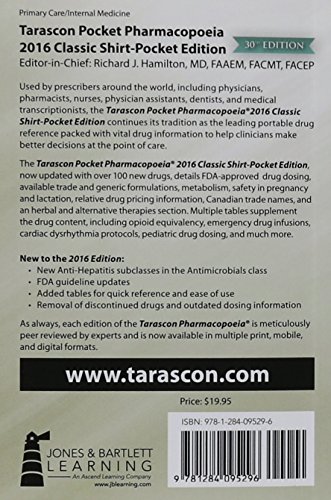Tarascon Pocket Pharmacopoeia 2016