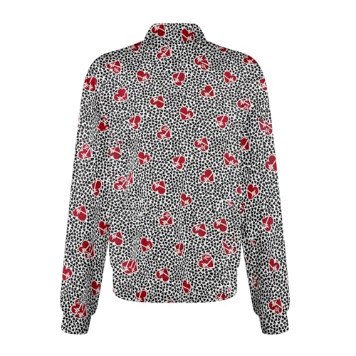 Scrub Jackets for Woman Zip Up Long Sleeve Tops Print Plus Size Womens Scrubs for Women Nursing Shirts with Pockets