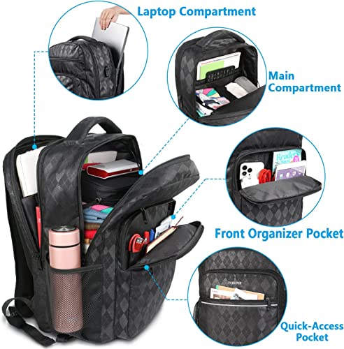 Yorepek Rolling Backpack, 17 Inch Waterproof Roller Backpack For Travel,Gift For Men Women With Usb Charging Port,Wheeled Carry On Luggage Business Laptop Backpack Suitcase For College, Black #TOP3