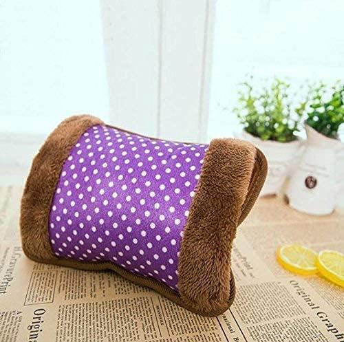 Image of Electric Hot Water Bag with Velvet Cover | Reusable Heating Pad for Pain Relief Cramps Back Pain | Fast Heating Heat Therapy Bag for Women Men | Multicolor