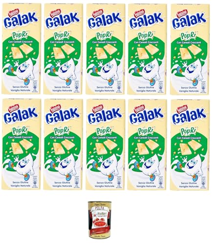10 x Galak PoPri' Chocolate blanco con cereales, 90 g + Polpa italiana gourmet 400 g