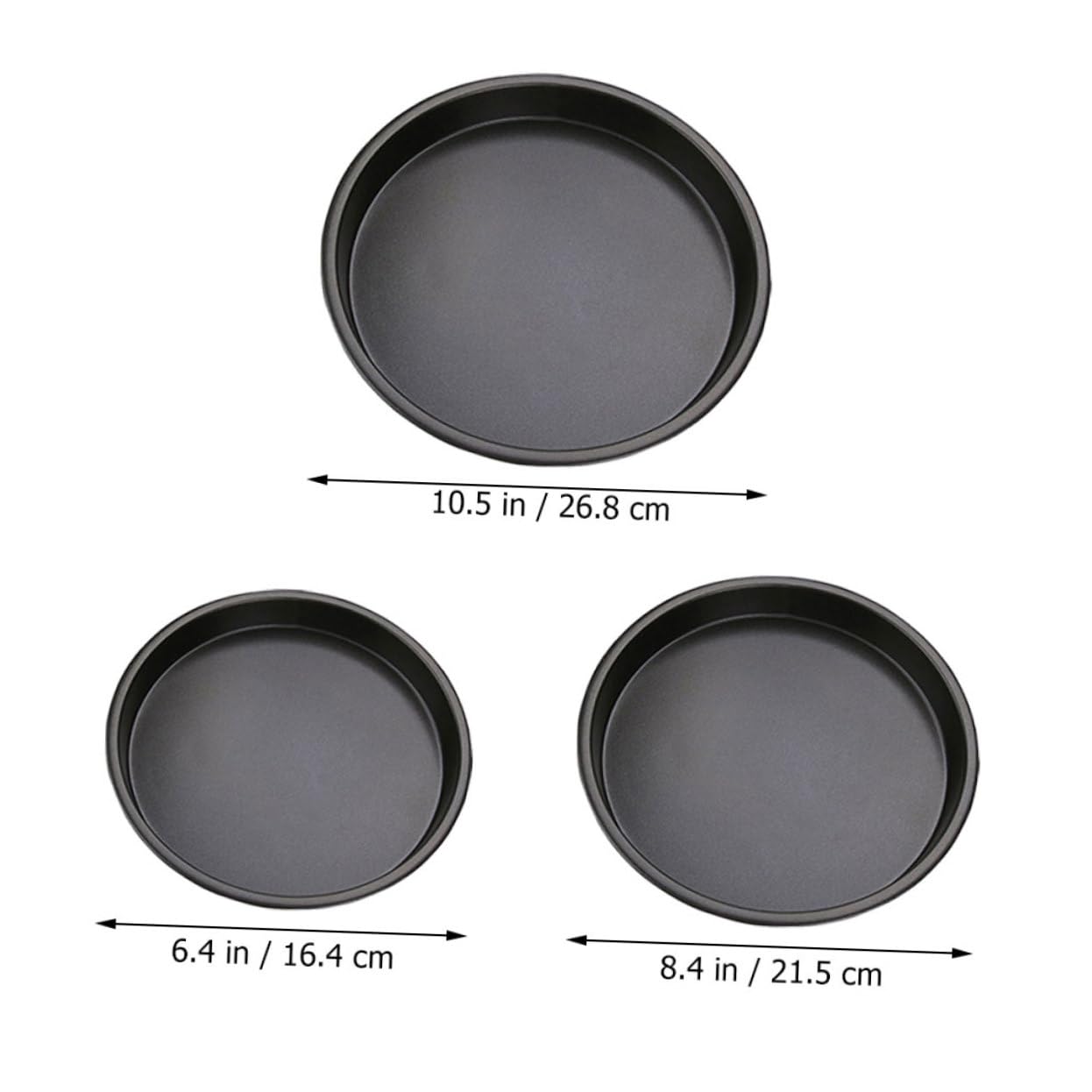 Ciieeo 3pcs Metal Baking Tray Heat Resistant Non Stick Pans for Oven for Pizza and Pancakes Easy to Clean and Store