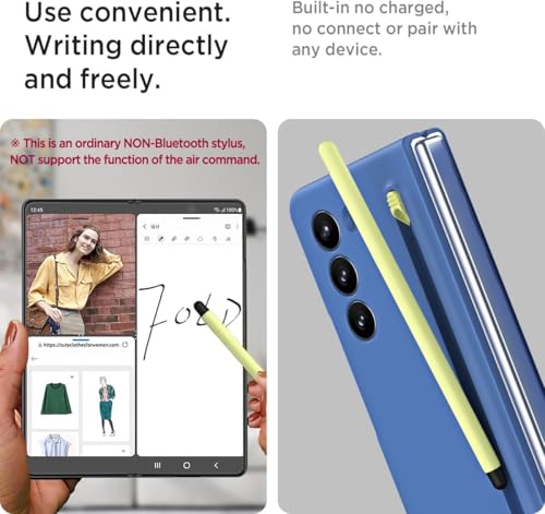 Image of TechTrendz Polycarbonate Ultra Slim Premium Case for Samsung Galaxy Z Fold 5 with Built in Compact S Pen Holder and Storage Slot (Blue)