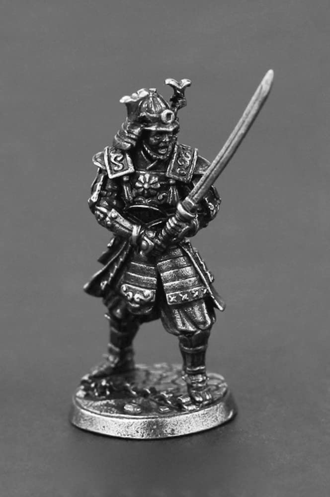 Alloy Samurai Model, Ancient Mini Warrior Model Toy, Japanese Style Table Games and Chess Decoration Military Manual, DIY Alloy Samurai Doll (N)