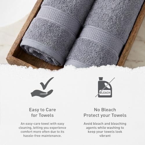 Image of MYTRIDENT Hand Towel | Urban Comfort | Quick Drying | Travel Friendly | for Men /Women | 2 Pc Hand Towel (40 cm x 60 cm) | 100% Cotton 450 GSM - Charcoal
